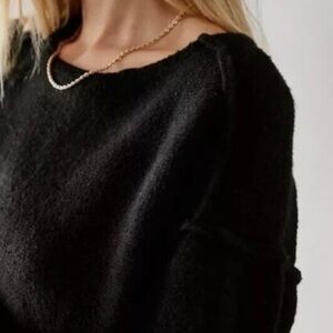 Free People Care Eastwood Tunic Black Sweater Size